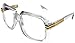 MEN'S Hip Hop 80's Gazelle Vintage Clear Gold Frame Clear Lens Eye Glasses 607 Retro