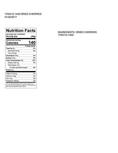 Dried Cherries Snack Bags, No Added Sugar, All Natural, "Pack of 20", Sunrise Fresh Dried Fruit Co. - Thumbnail 3