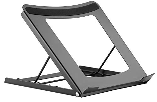 Portable Laptop/Tablet Stand for Desk, Bed, Sofa, Couch. Fully Adjustable 5 Tilt Angles. Lightweight Durable Steel with Non-Slip Pads. Open Back for Cooling. Fits 10-15" Notebook - Thumbnail 2