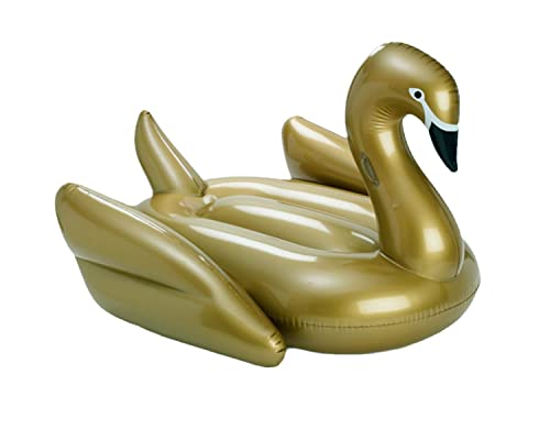 Giant Swan Inflatable Lianshi Swim Inflatable Swimming Pool Toy Summer Good Mouth Swan (Gold)