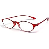 Calabria 719 Flexie Oval Flexible Reading Glasses +2.25 Red Men Women Trendy Bendable Readers Lightweight TR90 Frame Durable