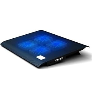 青いLEDがクール。冷え冷えひんやり　ノートパソコン冷却台