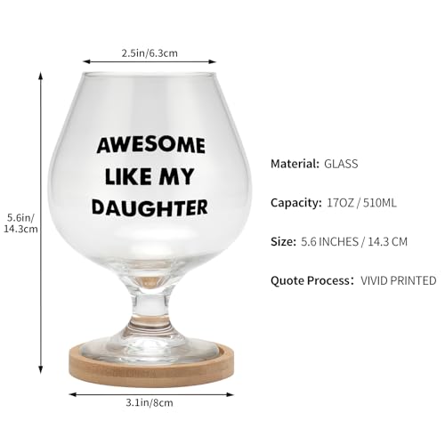 Blumuze Fathers Day Dad Gifts,510ml Beer Glass with Coaster Birthday Gift for Dad, Christmas Presents for Daddy from Daughter, Beer Gift for Men
