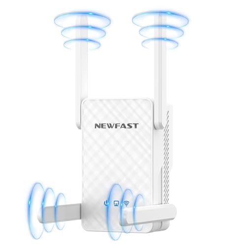 NEWFAST 3000Mbps Powerful WiFi Repeater for Home, WiFi6 WiFi Extender Dual Band 2.4G/5GHz with 4*5dBi Antennas, Gigabit Ethernet Port, WPS Function, Supports Repeater/Router/AP Mode
