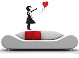 Toumett Banksy Girl Heart Balloon Vinyl Wall Art Decal Sticker 56x29cm view 3