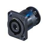 Neutrik NL4MP-ST 4-Pole Chassis Connector, Black D-Size Flange