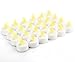 Flameless Tealight Battery Operated Candles - 24 Yellow Flickering Faux Tealights, Battery Operated Electric Lights, Fake Votive candle Light for Decorations, Luminary Bags and Parties by LED Lytes
