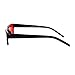 Black Rectangle Frame Red Lens Sunglasses Spring Hinge