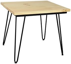 Premium End Table w/ Hairpin Metal Legs, White Pine Solid Wood Top - Unmatched Quality - Handcrafted in the USA by Amish Artisan Furniture Makers - Lifetime Guarantee, Contemporary, Industrial Modern