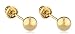 14k Gold Ball Earring Studs with Bolita Screw Back (yellow-gold, 4 Millimeters) (GO-723)