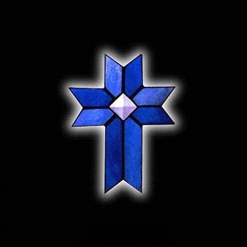 Stained Glass Christian Cross Suncatcher Easy to Hang