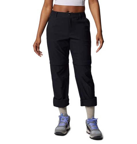 Columbia Womens Leslie Falls Convertible Hiking Pants, Black, 4 Short