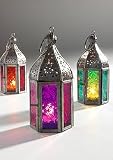 Marrakesch Lanterna Orientale In Metallo Portacandele - Rosso/Bamika, 16x20 Cm, Artigianale Per Giardino, Terrazzo, Atmosfera Romantica - 2