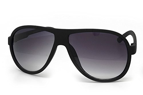 O2 Eyewear CH91 Matte Finish Tinted Aviator Vintage Retro Flat Top (Matte Finish, MATTE BLACK)