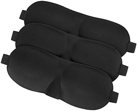 JT JUSTIME 3D Eye Mask Sleeping Masks Eye Shades Eye Blinders for Soft Travel Sleep Rest, Nap, Shift Works 3 Pack (Black)
