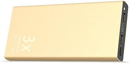 DULLA 20000mAh Portable Charger - Ultra High Capacity Power Bank (3.4A Output, Dual ports, 2.1A Input, Li-polymer Battery Banks) for iPhone, iPad &amp; Samsung Galaxy &amp; More (gold)