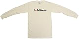 I Heart Love California Men's Tee Shirt Small-White Long Sleeve