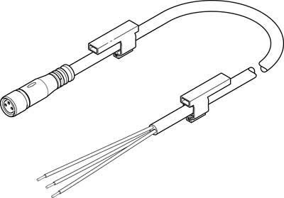 Festo NEBU-M8G3-K-10-LE3 Open End Connecting Cable, 10m Length