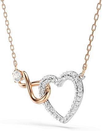Collana Infinity, Cuore, Bianca, Mix Finiture