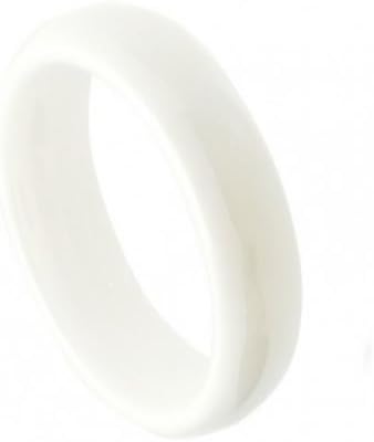 5mm White Ceramic High Polish Domed Wedding Band Ring (Sizes 5 to 10) Please E-Mail Sizes
