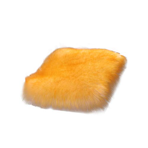 HsgbvictS Car Seat Cushion CarÂ SeatsÂ Accessoires Cushion Universal Car Single Seat Mat Faux Fur Soft Warm Autumn Winter Cushion Cover - Yellow