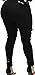 VICVIK Women High Waist Knee Skinny Distressed Ripped Boyfriend Jeans Denim Pants (Black, XL)