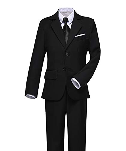 Visaccy Kids Suits Boy Slim Fit Formal Wear Black Boys Suit Size 3T
