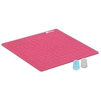 3D Pen Mat, 3D Printing Pen Silicone Design Mat with Basic Template for Kid or Adult, with 2 Silicone Finger Caps (Red)
