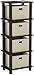 Furinno LACi 4-Bins System Rack, 11.3(W) x 28.8(H) Inch, Espresso/Black