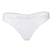 FOCUSSEXY Women's Hot Summer Brazilian Beachwear Bikini Bottom Thong Swimwear White S