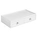 iDesign Clarity Cosmetic Organizer for Vanity Cabinet to Hold Makeup, Beauty Products - 2 Drawer Wide, White