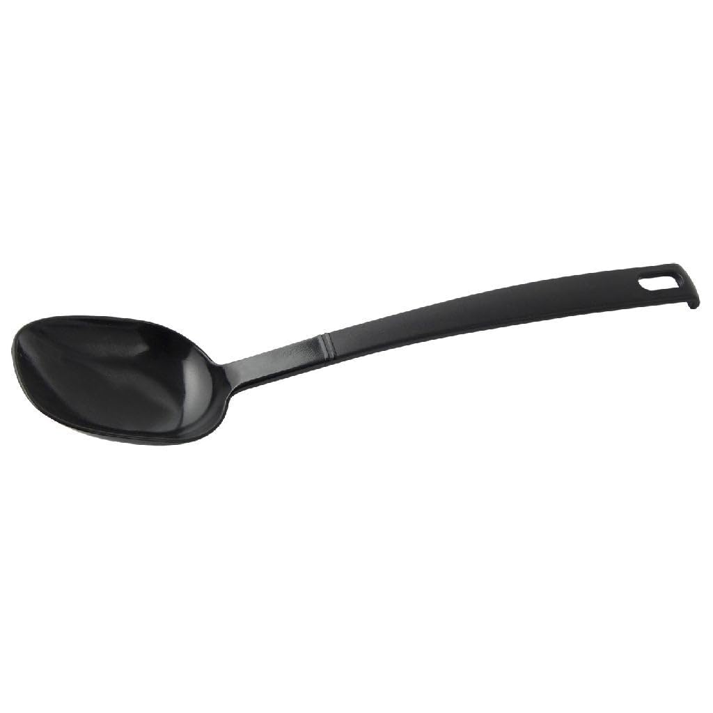 FACKELMANN 23740 Nero, Cucharón Servir, Nylon Nailon, Colour, Antiadherent, Resistant 180ºC, Apto Lavavajillas, 1ud Serving Spoon 30 cm