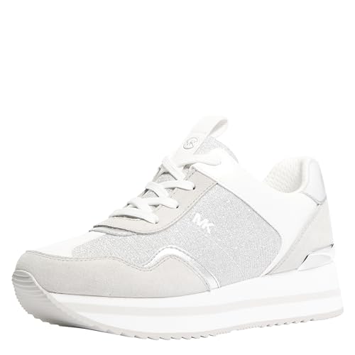 Michael Kors Women's Raina Trainer, Silver-Tone Hardware, Silver, 7 at Amazon