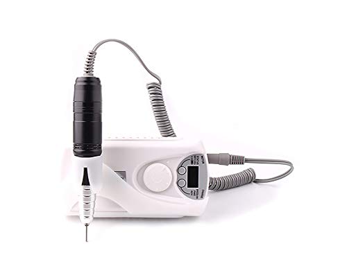 Electric Nail Drill Salon Home Use Professional Electric Nail File Machine Manicure Pedicure Kit Acrylic Nail Tool for Acrylic Gel Nail Low Noise Vibration Buffer Remover File Salon Home Use,White