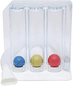 Incentive Lungs Exerciser 3 balls Exerciser for Deep Breathing Exercise | Hygienic Washable & Portable