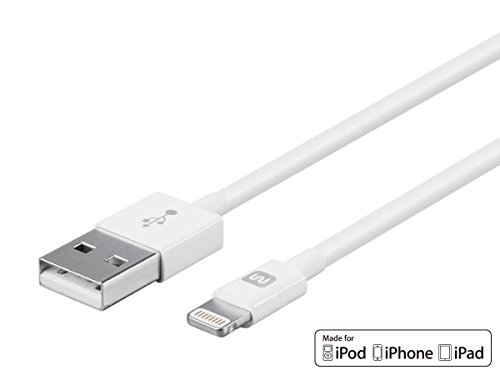 Monoprice Select Series Apple MFi Certified Lightning to USB Charge & Sync Cable, 3ft White