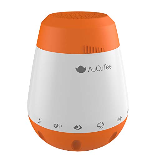 Smart Baby Soothing Sound Machine, AuCuTee Sleep Aid Rechargeable 6 in 1 Sound machine with Automatic activation & Shut off Timer