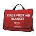 MFASCO Emergency Fire Blanket Kit - Retardant Vertical Release, Wall-Hanging Case, Smothers Small Fires, Great for Work, Home, Auto - Includes Large 62