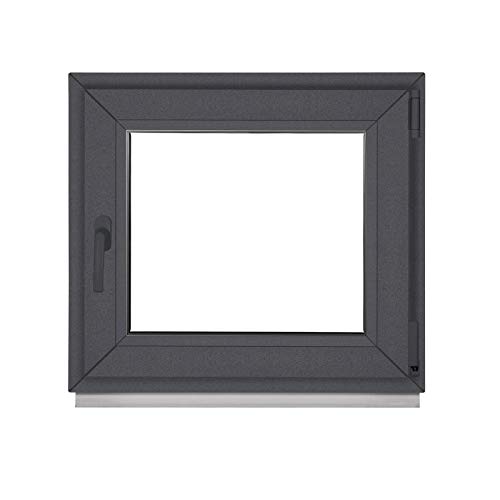 Komforta Fenster Anthrazit Außen/Innen - Alle Größen Kellerfenster Kunststoff BxH 950 x 1100 mm - Garagenfenster Fenster…