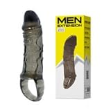 Happy'sSoft Silicone Penis Extender, Penis Enhancer, Cock Penis Sheath, Penis Enlargement Sleeves Condom Sexual Delay Ejaculation Toy for Men Black