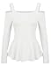 Zeagoo Women's Sexy Off The Shoulder Blouse Ruffle Side Casual Peplum Top Shirt