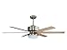 Litex Industries RS54BNK6LR Litex Rossman Modern 52”Ceiling Fan Brushed Nickel Finish with 6 Glazed Cherry/Driftwood Reversible Blades, Remote Control, UL Rated