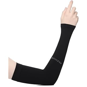 Cooling Arm Sleeves, UV Sun Protection Ice Silk Fingerless Extended Compression Sleeves, Breathable Arm Covers for Men Women,