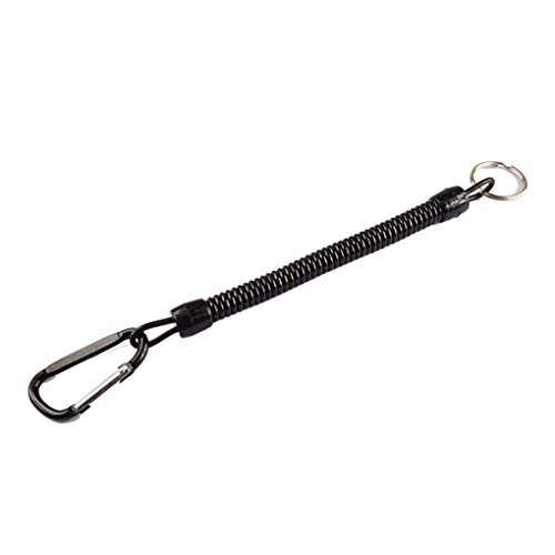 Fishing Retractable Lanyard Plastic Accessory Coiled Tether with Carabiner Fishing Safety Rope Tool Stevlogs