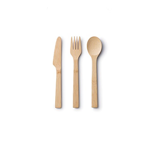 Bambu Knife, Fork And Spoon, Set Of 3, Natural