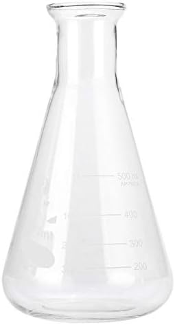 XWU Erlenmeyer Conical Flask Useful 500ml Borosilicate Glass Bar Winemaking