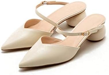 ミュール サンダル レディース靴 本革 オールシーズン ブランド買うならブランドオフ スリッパサンダル レディース ポインテッドトゥ チャンキーヒール オフィス パンプス シンプル 通勤 大きいサイズ レザー 美脚 4cm Ol