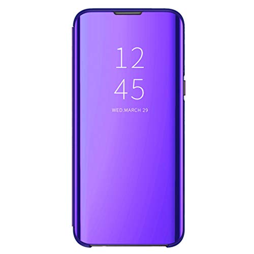Exteren Smart View Mirror Flip Stand Case Cover for Samsung Galaxy S10 Plus 6.4inch (Purple)
