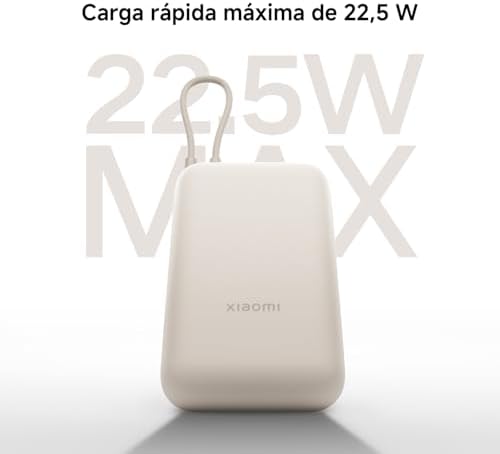 Power Bank de 10000mAh, carregamento rápido bidirecional de 22,5W, 3 portas de saída, cabo integrado, compatível com smartphones, tablets, Nintendo Switch, auscultadores, smartbands, azul