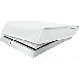 Playstation 4 Dust Cover by Foamy Lizard ® LIMITED EDITION ARCTIC WHITE THE ORIGINAL MADE IN U.S.A. TexoShield (TM) premium soft lined LEATHERETTE PS4 dust guard w/back cable port (Horizontal, White)